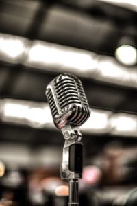A microphone being used as a stand-in profile picture for a singer